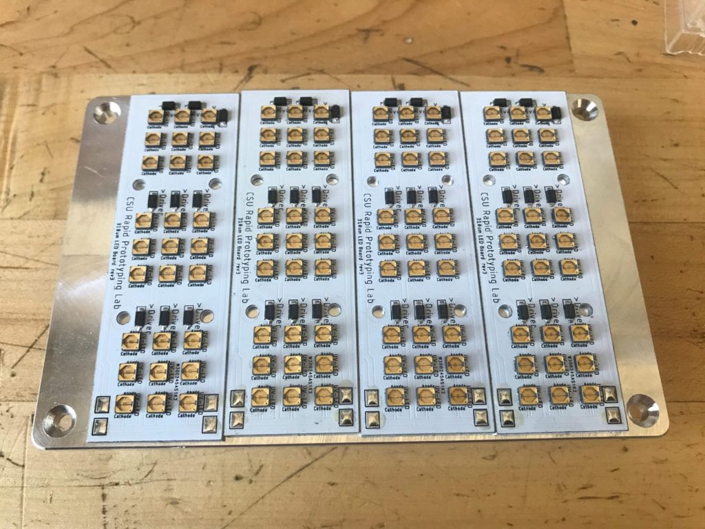 Aluminum PCBs designed and reflow soldered in house